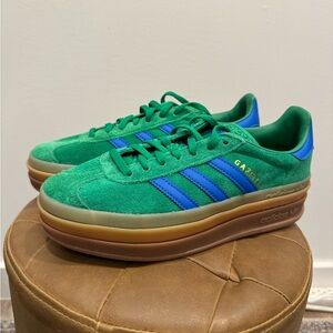 NEW Adidas Gazelle Bold Women’s Size 7 - fits more like 7.5 - Green Blue Gum